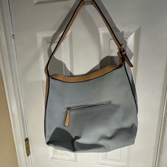 louenhide Handbags - Louenhide Vegan Leather‎ Tan And blue Saddle Bag Tote